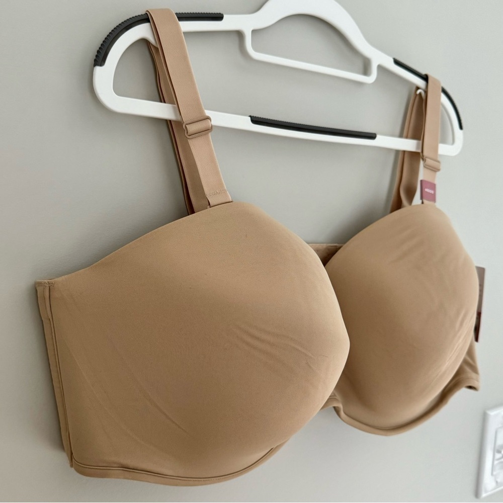 NWT Cacique Nude Multi-Way Boost Strapless Bra in Cafe 46DDD - Picture 10 of 14